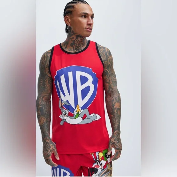 Warner Bros. Red Tank Top with Bugs Bunny Design - Picture 1 of 3